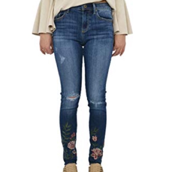 DRIFTWOOD Denim - DRIFTWOOD Jackie Distressed Embroidered Jeans